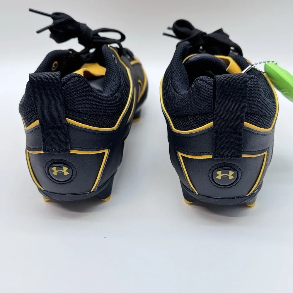 Size 11.5M- Under Armour Yard Icon Low TPU Black/Yellow Baseball Cleats Microtip